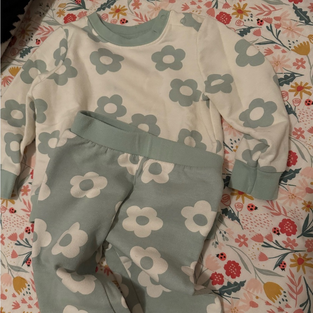 Cat and Jack Floral Daisy Sweater Set 18 months